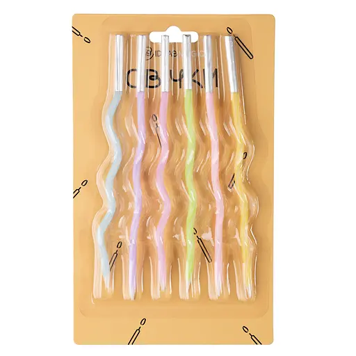 Свеча цветная спираль 6 шт 14 см