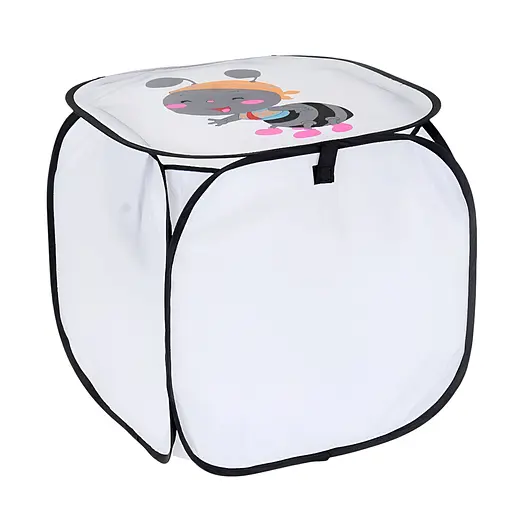 Корзина для игрушек С 36585, складная 45х46 см, белая с рисунком пчелы