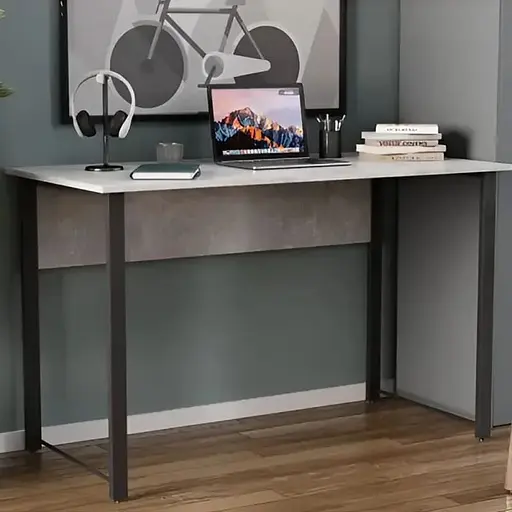 Стол письменный Курт Ferrum-decor 75x100x70 Черный металл ДСП Бетон 32 мм (FRD-106636)