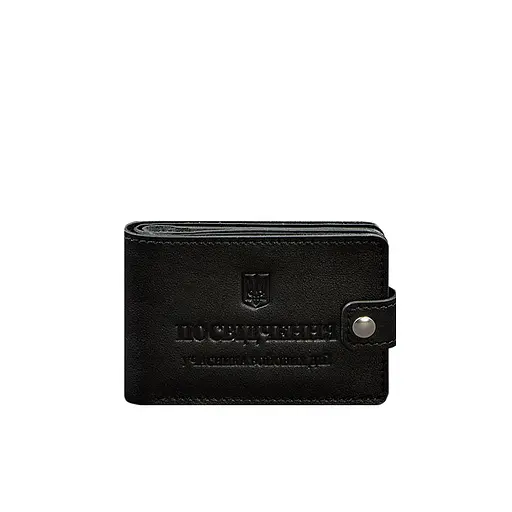 Кожаная обложка-портмоне для удостоверения участника боевых действий (УБД) Черная - фото 8