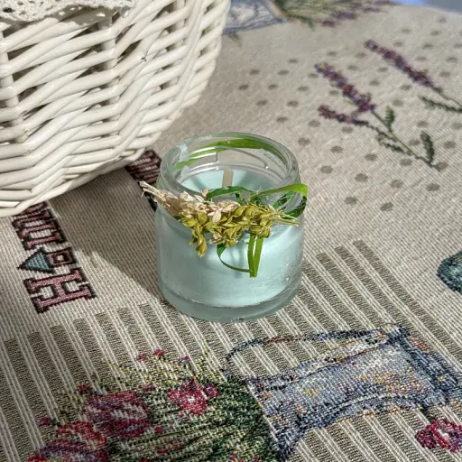 Пасхальная свеча зеленая в баночке маленькая MIS LT - фото 1