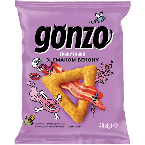 Кукурудзяні трикутники Gonzo зі смаком бекону 40 г (903653)