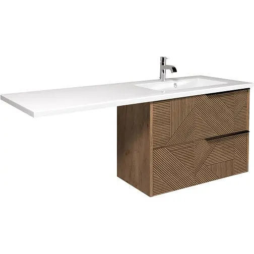 Тумба Мойдодир Cubic 80-A Adam 140 R підвісна з крилом над пральною машиною - фото 1