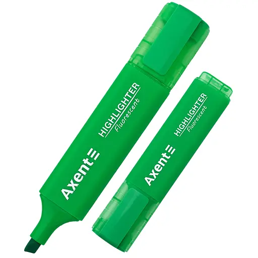 Набір маркерів Axent Highlighter 2537-A 1-5 мм клиноподібний 12 шт. зелений (2537-04-A)
