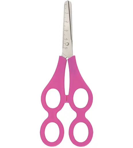 Ножиці навчаючі, 165 мм, із лінійкою, рожевий, 2 шт.