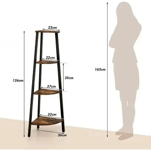 Етажерка Costway Leo кутова в стилі Loft - фото 5
