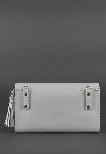 Шкіряна жіноча сумка Еліс сіра - фото 4