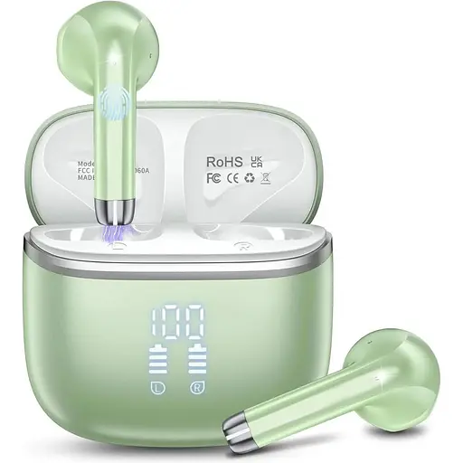 Беспроводные наушники, Bluetooth 5.4 Наушники с 4 микрофонами с шумоподавлением ENC, 50 часов воспроизведения, HiFi Stereo Deep Bass