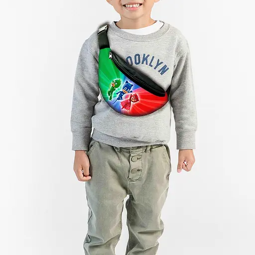 Сумка-бананка детская герои в масках с принтом ,32х15см,для мальчика,сумка через плечо (00133)