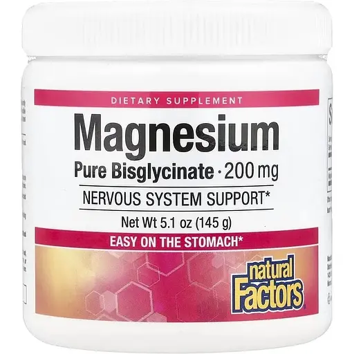 Магній бісгліцинат Natural Factors Magnesium Bisglycinate 200 mg, 145 грам