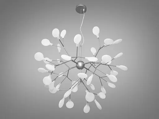 Розкішна, якісна люстра в зал "Світлячок", 45 ламп, хром сатин - фото 1