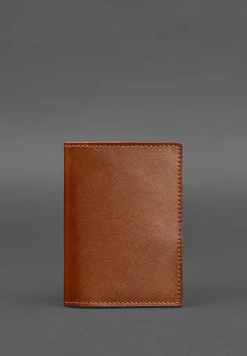 Кожаная обложка для паспорта и военного билета 1.2 светло-коричневая - фото 2