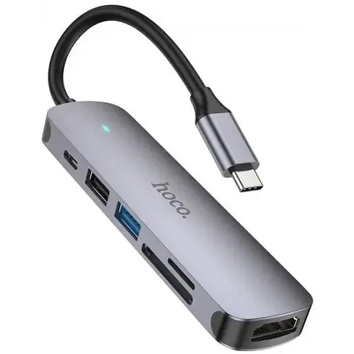Перехідник Hoco Hub HB28 Type-C to HDTV + USB 3.0 + USB 2.0 + SD + TF + PD