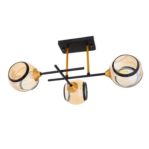 Люстра потолочная Brille Е27 180W BK/JGT (BL-699C/JGT (BL-699C/3)