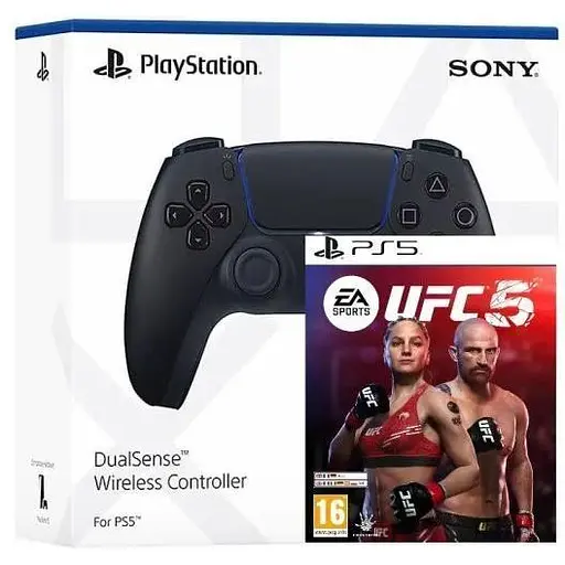 Геймпад Sony DualSense (Midnight Black) + Игра UFC 5 (английская версия)