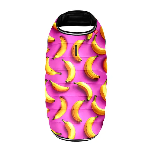 Курточка-накидка для собак Waudog Clothes, малюнок "Банани на рожевому", S, А 32 см, B 41-51 см, С 25-35 см - фото 3