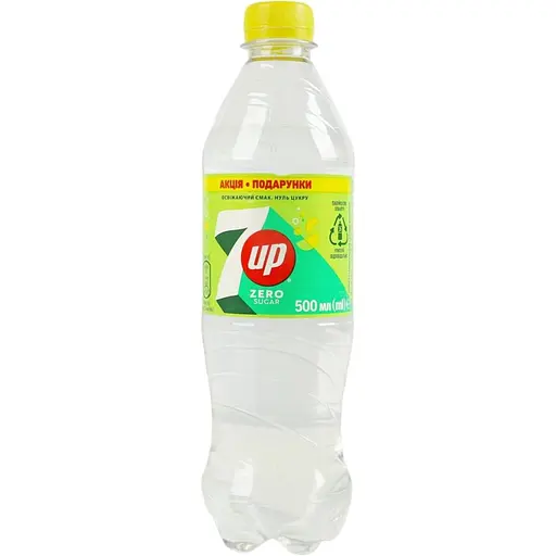 Напій безалкогольний 7up Zero Sugar сильногазований 0.5 л (933300) - фото 1