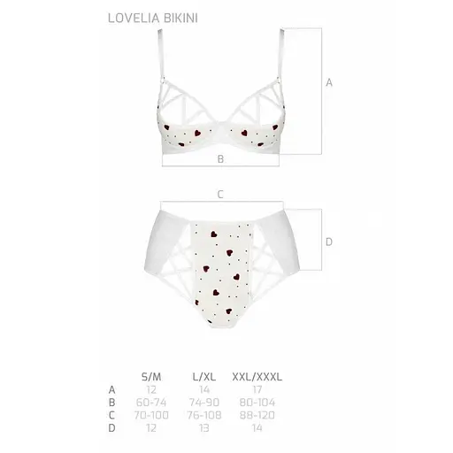 Еротичний комплект із малюнком Passion LOVELIA BIKINI white L/XL - фото 5