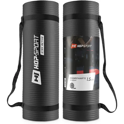 Мат для фитнеса и йоги Hop-Sport HS-N015GM 1,5см черный - фото 2