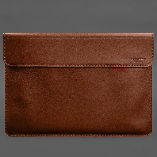 Шкіряний чохол-конверт BlankNote на магнітах для MacBook 15 дюйм Світло-коричневий - фото 4