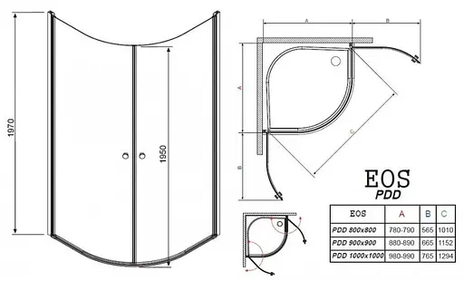 Душевая кабина Radaway EOS PDD 100x100x197 37623-01 -01N - фото 9
