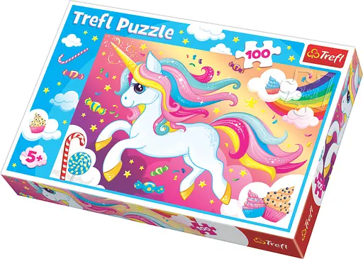 Набор Пазлы - (100 элм.) - "Сладкий Единорог" - фото 1