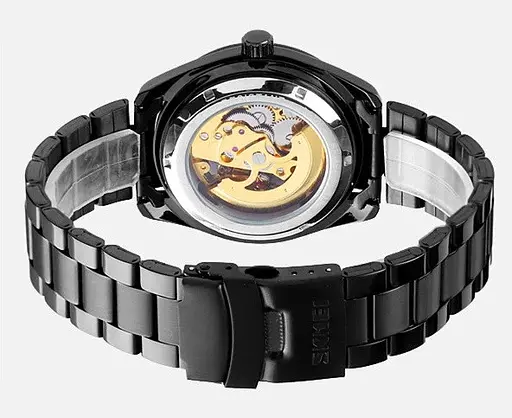 Механічні Наручний годинник скелетон з автопідзаводом Skmei 9194 Black, 9194BK (18396) - фото 4