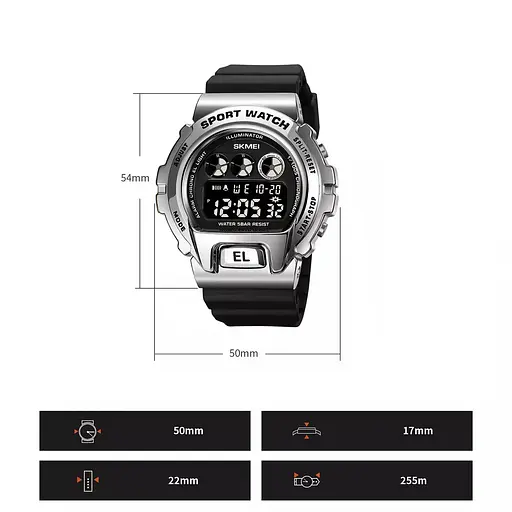 Чоловічий наручний годинник Skmei 1905 Сріблястий - фото 6