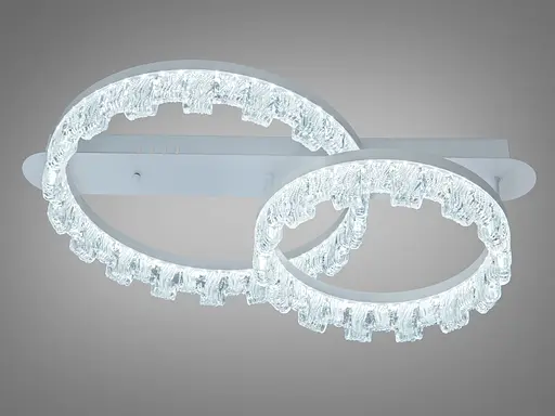 Стельова світлодіодна люстра Diasha MX78205-400+300WH біла 64 Вт акрилові кільця - фото 1