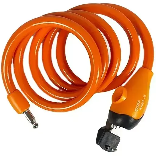 Велозамок Good Bike Security Lock тросовый Ø12 x 1500 мм оранжево-желтый (92758G-IS) - фото 3