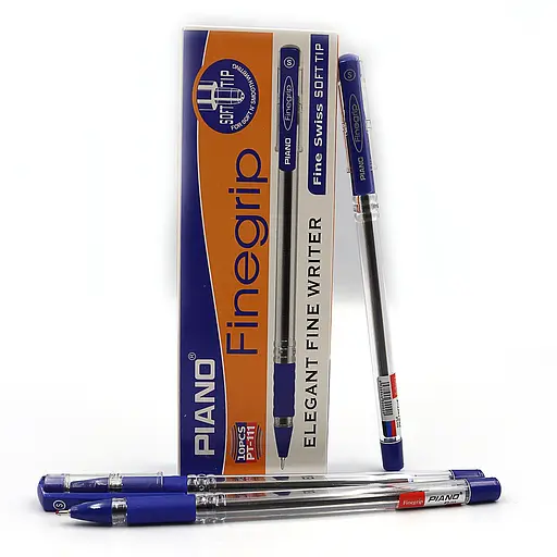 Ручка масляная Piano, синяя, грип, 10 шт.