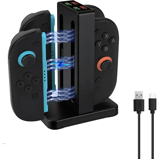 Зарядная док-станция Mcbazel, совместимая с Nintendo Switch 2 (2025) JoyCon со светодиодными индикаторами