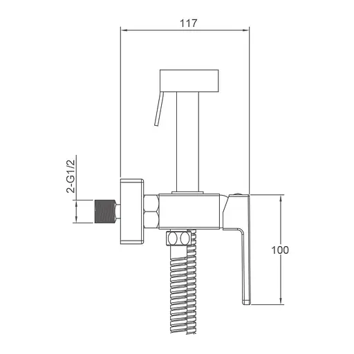 Гігієнічний душ Gappo зовнішнього монтажу 150 мм Gungrey G2017-9, графітовий хром - фото 5