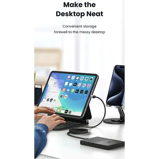 Кабель Usams US-SJ704 Rui Magnetic USB-C to USB-C 60W 1m Tarnish (SJ704USB01) [153983] - фото 4