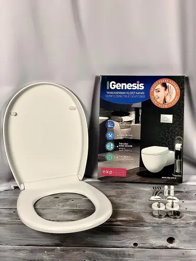 Сидение для унитаза с микролифтом дюропласт антибактериальное Genesis NKP 0401 Soft Close+Quick Release - фото 1