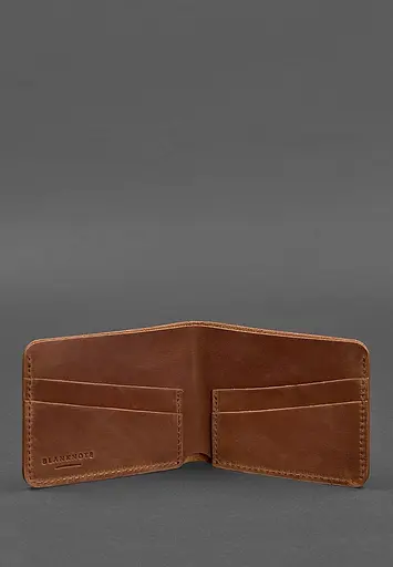 Мужской кожаный портмоне 4.1 (4 кармана) светло-коричневый Crazy Horse - фото 4