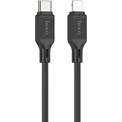 Кабель Hoco X90 Cool silicone PD charging data cable for Lightning Чорний - фото 1