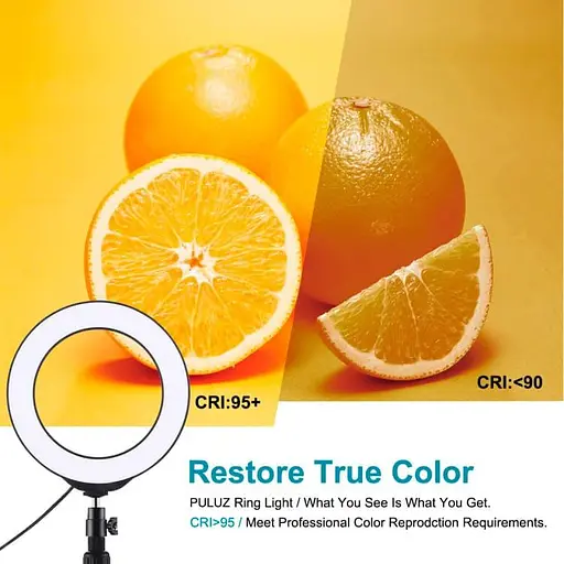 Кільцева USB LED лампа Puluz PKT3059B 6.2"+ настільний штатив - фото 6