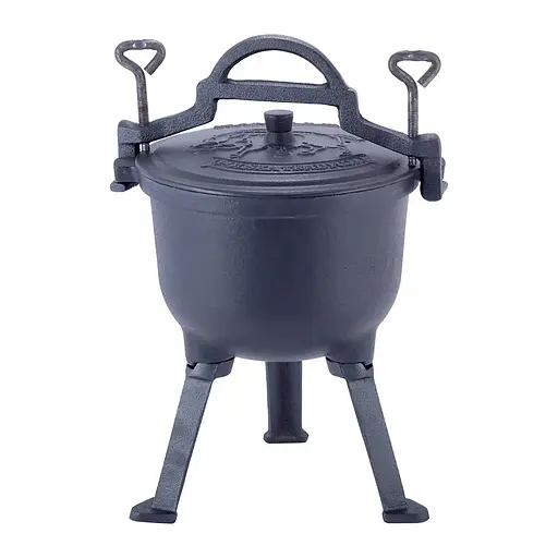 Казан чавунний емальований 4 л з кришкою для приготування їжі на вогні та плиті KM-4800M, Kamille 87469 - фото 6