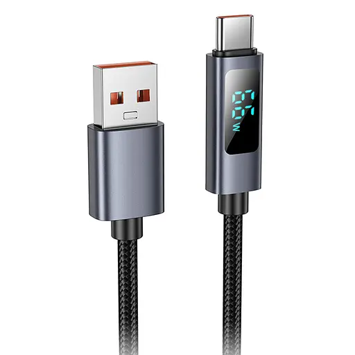 Дата кабель Hoco X112 Favor with display USB to Type-C 5A (1m) Black