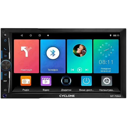 Автомобільна Bluetooth магнітолу Cyclone MP-7084A мультимедійний центр універсальний 2DIN - фото 1