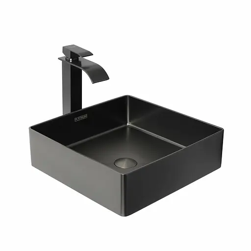 Умивальник Platinum Handmade PVD чорний 400x400 мм з нержавіючої сталі, Чорний - фото 3