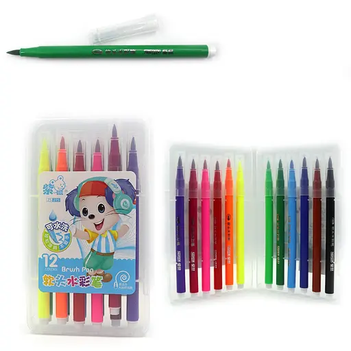 Набор фломастеров-кистей Mouse, 18 шт., 18 цветов, пластиковый бокс