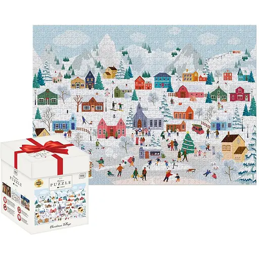 Пазлы трехслойные Interdruk в квадратной коробке Christmas Village 250 шт. (376282) - фото 3