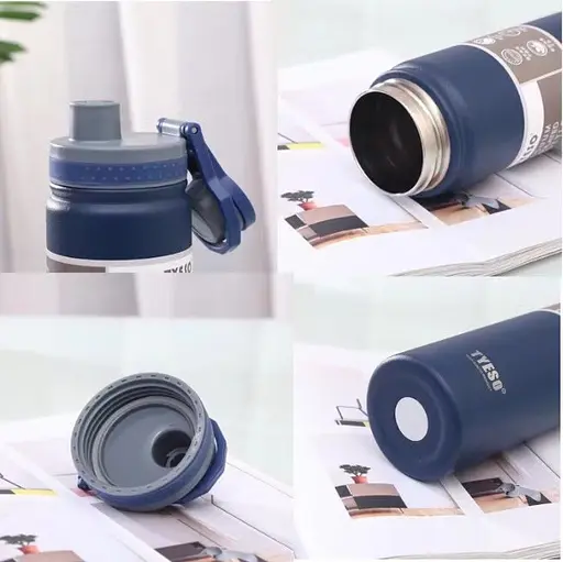 Термобутылка Tyeso 750 мл из нержавеющей стали для кофе воды blue - фото 5