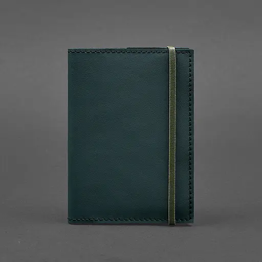 Кожаная обложка для паспорта 1.0 зеленая - фото 5
