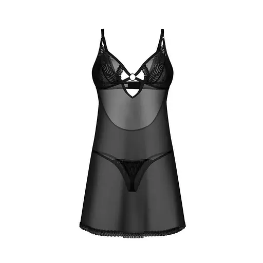 Комплект білизни Obsessive Alliane 2XL/3XL (чорний) - фото 3