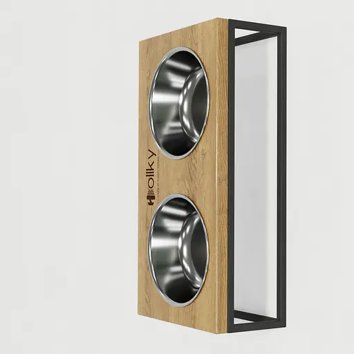 Hollky Base M — миски на підставці для середніх собак та великих котів (2 × 0,95 л) - фото 4