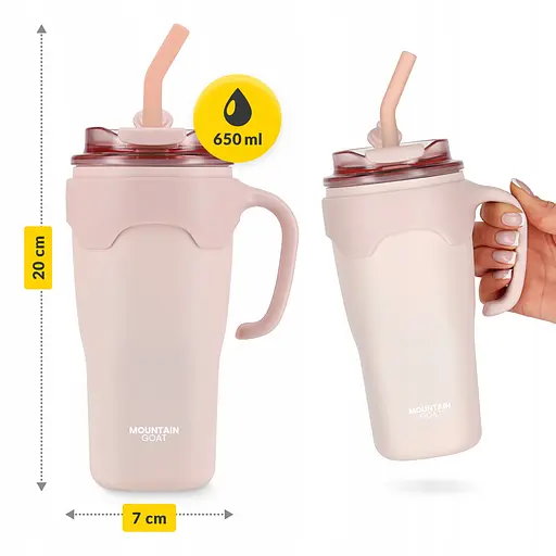 Термокружка Mountain Goat со соломинкой 0.65 л Pink (P-5905973406130) - фото 9