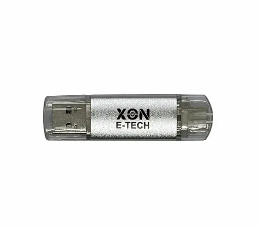 Флеш-накопитель XON FlashDrive DuoConnect 128GB (USB 2.0 + USB Type-C) Серый (FX2DX128MS 7591) - фото 1